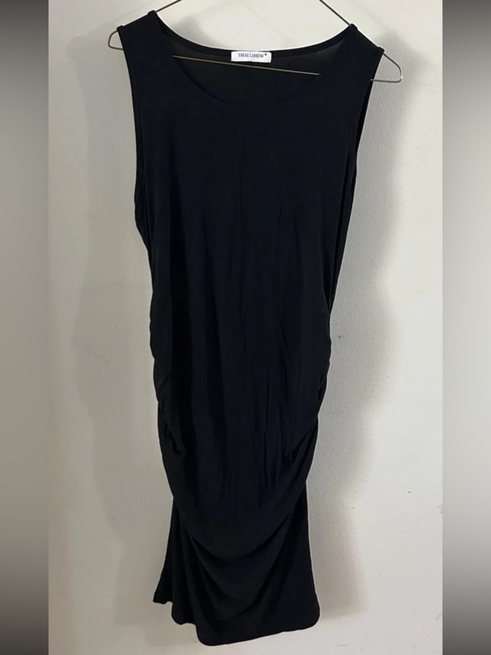 Smallshow Maternity Black Stretchy Sleeveless Dress Flattering Size Large